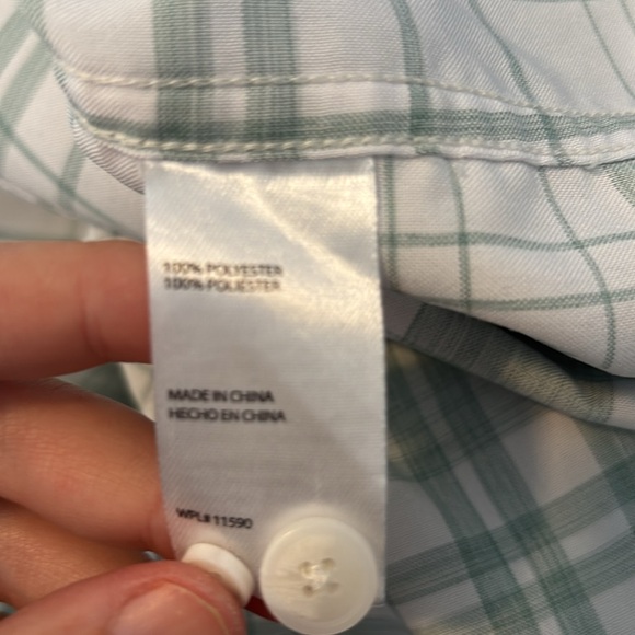 Weatherproof men’s white and green short sleeve button down shirt size large - Picture 9 of 9